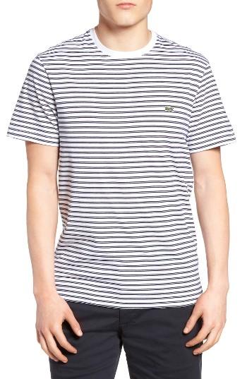 Men's Lacoste Striped T-shirt (l) - White