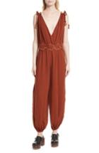 Women's See By Chloe Sleeveless V-neck Jumpsuit Us / 34 Fr - Brown