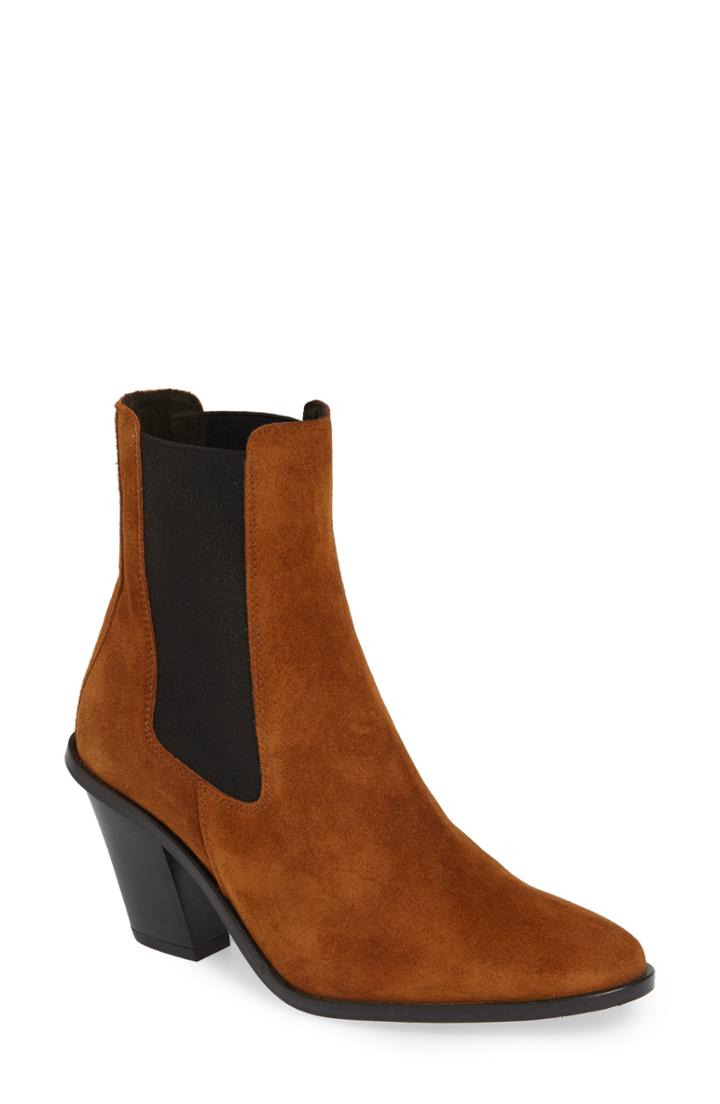 Women's Topshop Morty Chelsea Bootie .5us / 37eu M - Brown