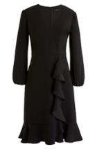 Women's J.crew Drapey Ruffle Front Dress - Black