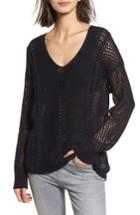 Women's Band Of Gypsies Mixed Stitch Pullover Sweater - Black