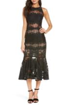 Women's Bronx And Banco Bettina Lace Panel Tea Length Dress Us / 6 Au - Black
