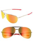Women's Smith Serpico 2 65mm Mirrored Chromapop(tm) Polarized Aviator Sunglasses - Gold/ Red Mirror