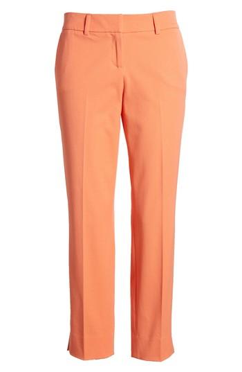 Petite Women's Halogen Crop Stretch Cotton Pants P - Coral