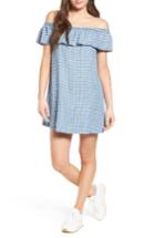 Women's Love, Fire Gingham Off The Shoulder Shift Dress