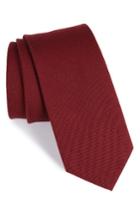 Men's The Tie Bar Solid Wool & Silk Tie, Size - Burgundy