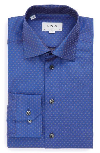 Men's Eton Slim Fit Floral Dress Shirt .5 - Blue