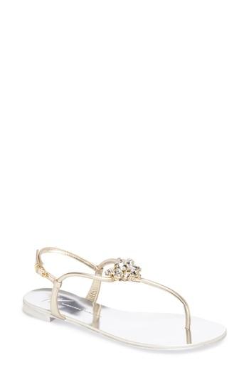 Women's Giuseppe Zanotti Nuvorock Crystal Sandal M - Metallic