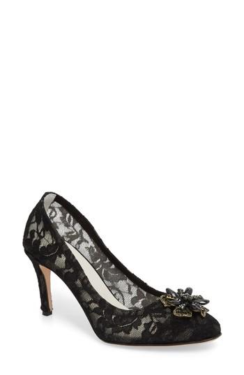 Women's Something Bleu Valerie Embellished Pump .5 M - Black