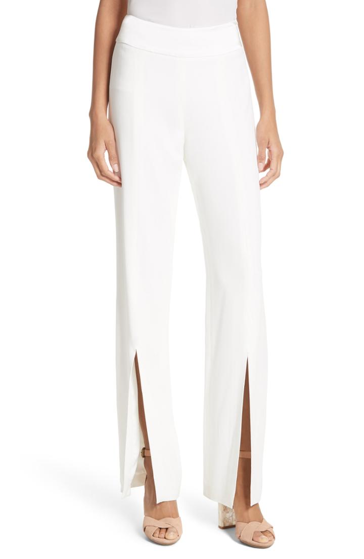 Women's Jonathan Simkhai Satin Combo Front Slit Pants
