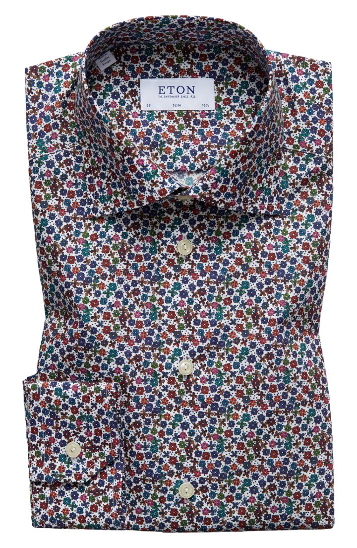 Men's Eton Slim Fit Floral Dress Shirt .5 - Pink