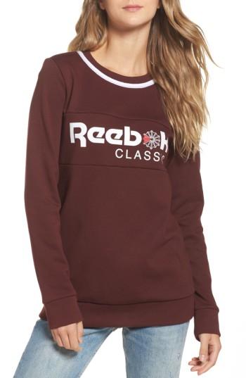 Women's Reebok Classic Crewneck Pullover - Burgundy