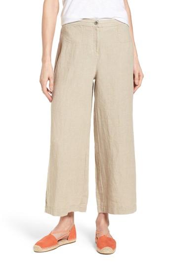 Women's Eileen Fisher Wide Leg Organic Linen Pants - Beige