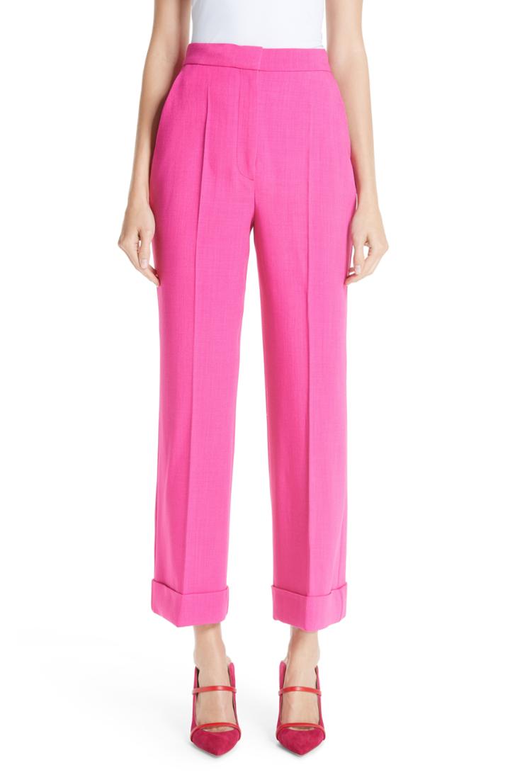 Women's Roksanda Cuffed Straight Leg Pants Us / 6 Uk - Pink