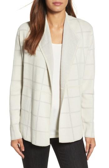 Women's Eileen Fisher Linen Blend Angle Front Cardigan - Ivory