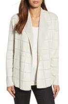Women's Eileen Fisher Linen Blend Angle Front Cardigan - Ivory