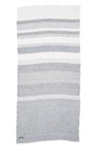 Women's Y's By Yohji Yamamoto Washer Border Linen & Silk Stole - Blue