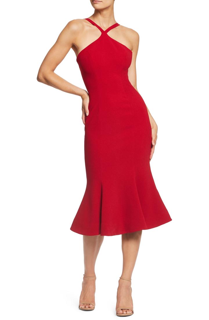 Women's Dress The Population Tessa Crepe Mermaid Dress - Red