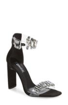 Women's Topshop Rogue Crystal Embellished Clear Sandal .5us / 36eu M - Black