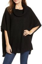 Women's Treasure & Bond Chunky Knit Poncho, Size - Black