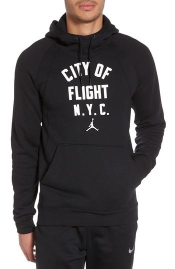 Men's Nike Jordan Wings City Of Flight Fleece Hoodie, Size - Black