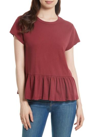 Women's The Great. The Ruffle Tee - Burgundy
