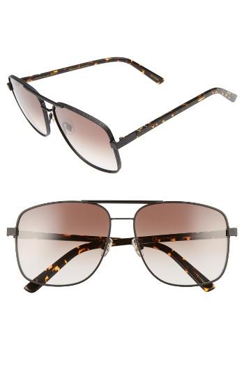 Women's Pared Uptown & Downtown 58mm Aviator Sunglasses - Matte Black Brown