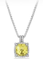 Women's David Yurman 'chatelaine' Small Pave Bezel Pendant Necklace With Diamonds