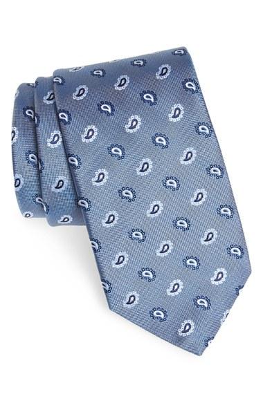Men's Eton Paisley Silk Tie, Size - Blue
