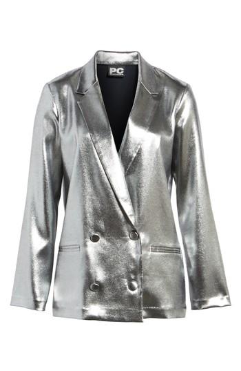 Women's Topshop Metallic Suit Jacket Us (fits Like 0) - Metallic