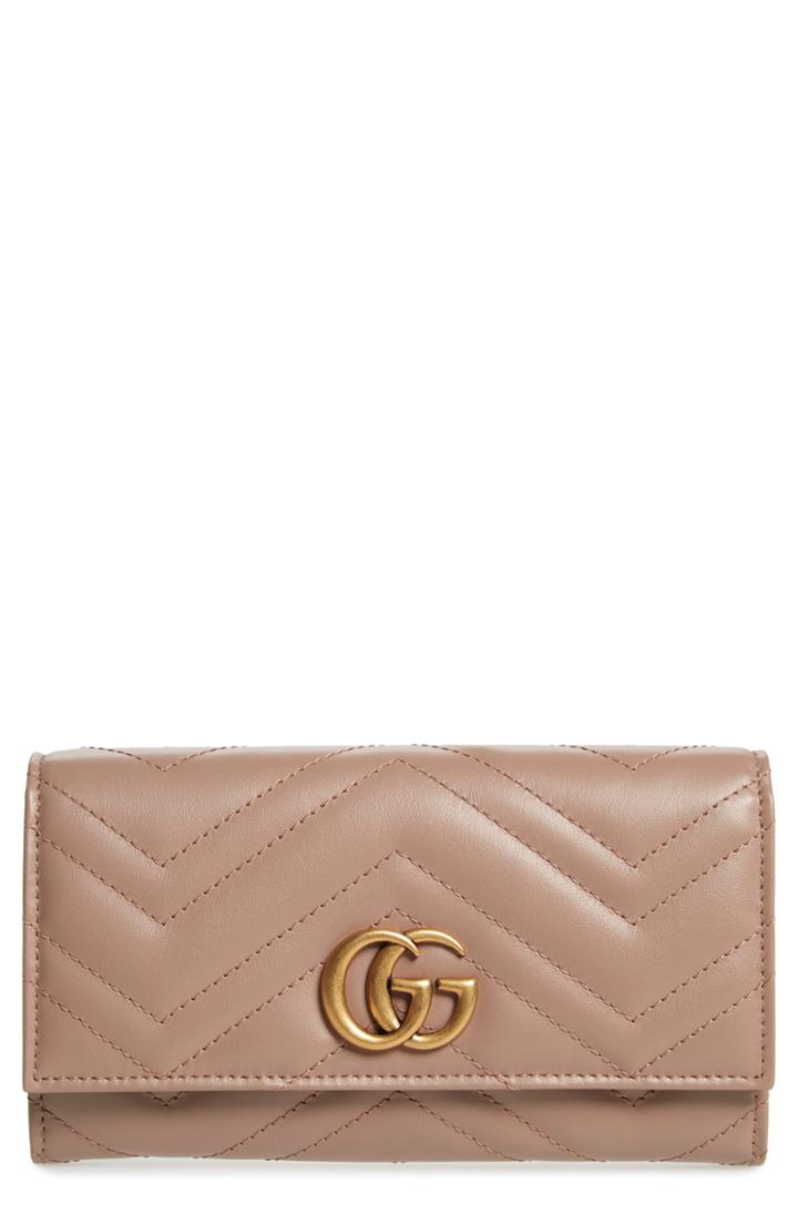 Women's Gucci Marmont 2.0 Leather Continental Wallet - Red
