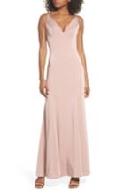 Women's Jenny Yoo Jade Luxe Crepe V-neck Gown - Pink