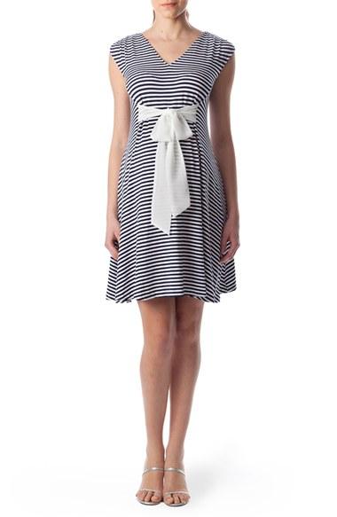 Women's Pietro Brunelli 'nilo Azzurro' Waist Tie Maternity Dress