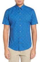 Men's Zachary Prell Souza Trim Fit Print Sport Shirt - Blue
