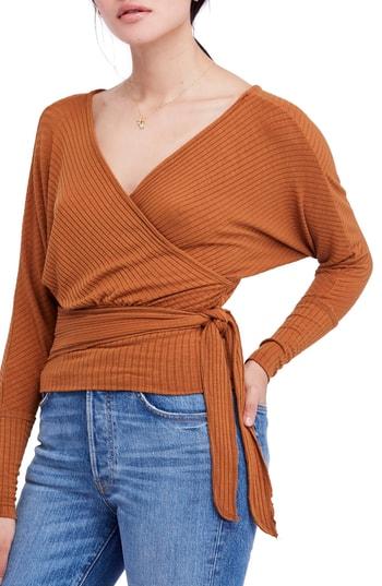 Women's Free People East Coast Wrap Top - Orange