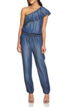 Women's 1.state Ruffle One Shoulder Jumpsuit, Size - Blue