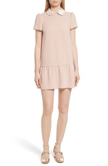 Women's Red Valentino Drop Waist Crepe Dress Us / 38 It - Beige