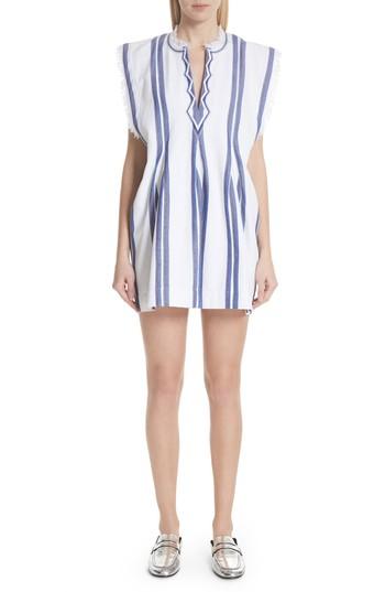 Women's Isabel Marant Etoile Denize Stripe Dress /small - White