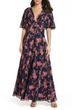 Women's Fame And Partners The Meyer Floral Print Gown - Blue