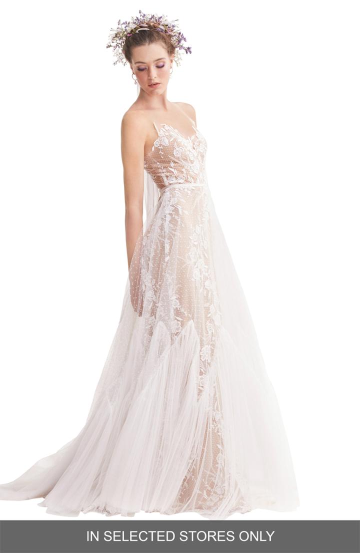 Women's Willowby Capricorn Illusion Strapless A-line Wedding Dress, Size In Store Only - Ivory