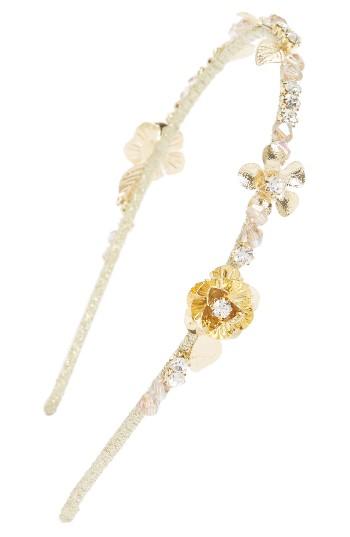 Cara Floral Headband, Size - Metallic