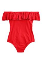 Women's J.crew Off The Shoulder Ruffle One-piece Swimsuit