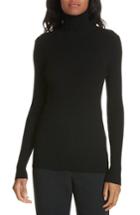 Women's Milly Ribbed Turtleneck Sweater, Size - Black