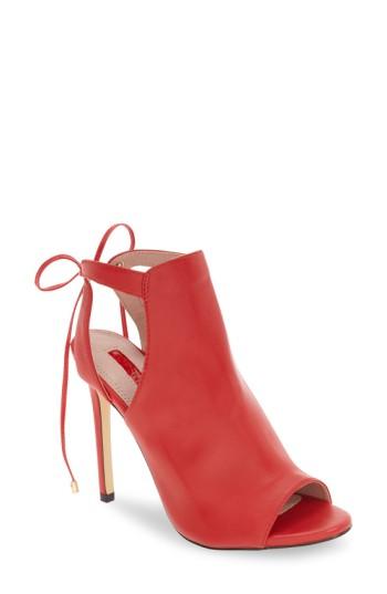 Women's Topshop 'randy' Tie Back Sandal .5us / 40eu - Red