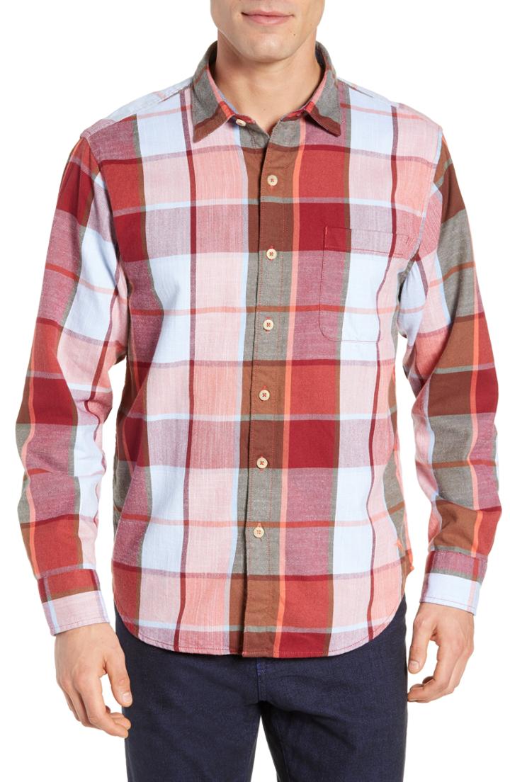 Men's Tommy Bahama Heredia Plaid Sport Shirt - Red