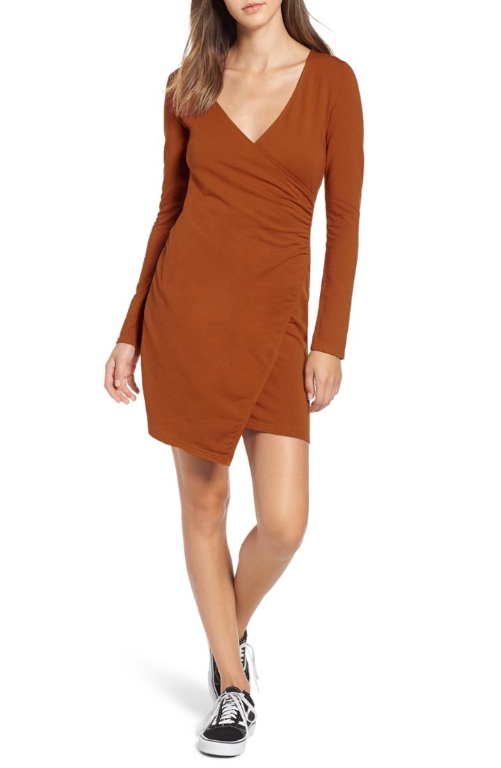 Women's Obey Kinzie Faux Wrap Dress - Orange