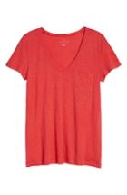 Petite Women's Caslon Rounded V-neck Tee P - Pink