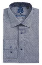 Men's English Laundry Trim Fit Geometric Dress Shirt .5 34/35 - Blue