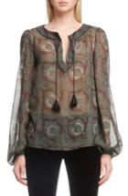 Women's Saint Laurent Paisley Peasant Top Us / 36 Fr - Yellow