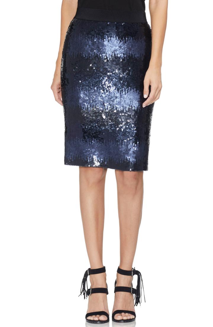 Women's Vince Camuto Stripe Sequin Pencil Skirt - Blue